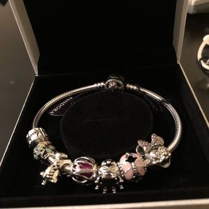 Silver Pandora Bracelet **Charms Included**